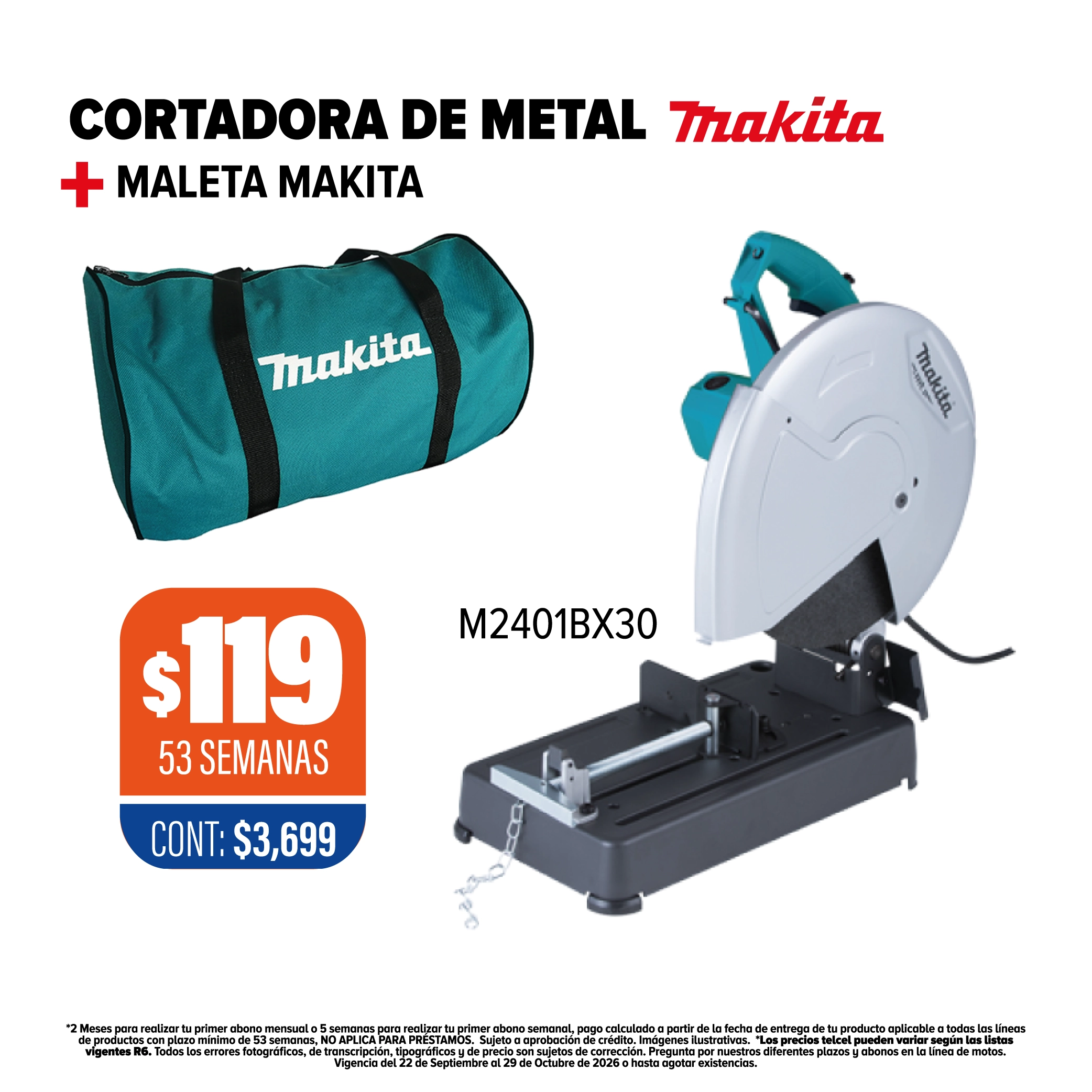 Cortadora de Metal Makita + Maleta